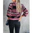 thumbnail image 2 of Womens Long Sleeve Cardigan Sweaters Plaid Fuzzy Knit V Neck Button Down Cardigans, 2 of 6