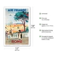 thumbnail image 2 of Rome Italy - France - St. Peters Basilica - Vintage Airline Travel Poster by Yves Brayer c.1949 - Master Art Print (Unframed) 12in x 18in, 2 of 4
