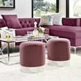 thumbnail image 1 of Inspired Home Violet Ottoman Velour Prune, 1 of 6