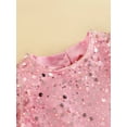 thumbnail image 5 of Bagilaanoe Toddler Baby Girl Party Dress Sequined Short Sleeve A-line Princess Dresses 12M 18M 24M 3T 4T 5T Kids Casual Swing Sundress, 5 of 8