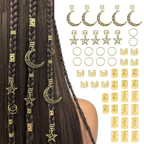 VANIDO 90Pcs Gold Hair Beads Minimalist Design for Understated Premium Look Hair Cuffs and Beads for Braids and Locs Simple Gold Accessories for Everyday Elegance