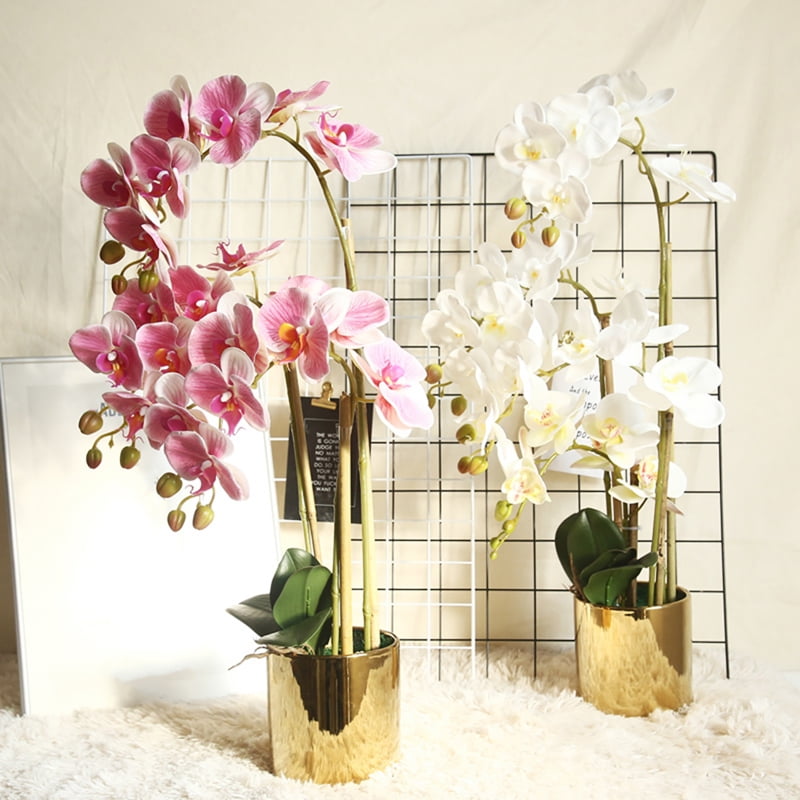 Flmtop 1Pc Faux Orchid Plant Natural Lifelike Household Products Orchid
