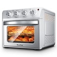 thumbnail image 3 of TENGDA 275QT 6 In 1 Air Fryer Oven Silver Stainless Steel Countertop Convection Oven 1600W 4 Knob Control Multi Function Air Fry Bake Broil Toast Warm Dehydrate Family Size Appliance, 3 of 10