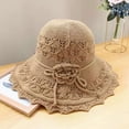 thumbnail image 5 of Noric Women's Wide Brim Sun Hat Floral Crochet Cutout UPF 50+ UV Protection Summer Beach Hat with Flower Bow, 5 of 9