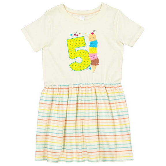 Inktastic Ice Cream Fifth Birthday Blue Girls Toddler Dress