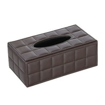 Hiroekza Stylish PU Leather Tissue Box Cover with Magnetic Bottom - Perfect for Home, Office, and Car Brown