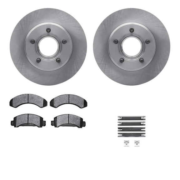 Dynamic Friction Company Front Brake Rotors with Heavy Duty Brake Pads includes Hardware 6212-99315