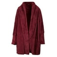 thumbnail image 4 of Autumn Casual Women's Double Velvet Solid Color Loose Cardigan Long Coat Woman Long Sweaters Cardigan for Women Womens Long Cardigan Sweaters Cropped Cardigan plus Size Long Vest plus Womens Long, 4 of 4