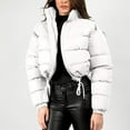 thumbnail image 5 of Gamivast Womens Quilted Cropped Jackets Lightweight Zip up Cuffed Long Sleeve Winter Coats with Pockets Fall Fashion Drawstring Hem Jacket Loose Casual Outerwear, 5 of 6
