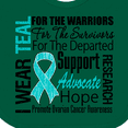 thumbnail image 4 of Inktastic Ovarian Cancer I Wear Teal Ribbon Tribute Boys or Girls Baby Bib, 4 of 4