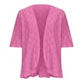 thumbnail image 4 of Karight ightweight Summer Cardigan for Women Spring Netted Knit Ruffle Half Sleeve Kimono Cover Ups, 4 of 6