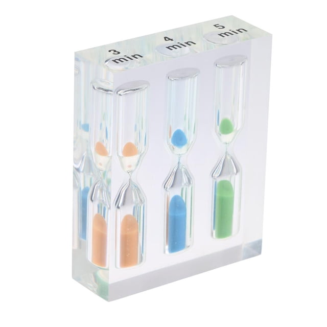 Tres-en- Acrílico Arena Temporizador Sandgss Decoración para hogar o Oficina - 3 + 4 + 5 tiempo de tiempo de tiempo de , 6 * 2.1 * 7 cm / 2.82 * 2.75 pulgadas 3 + 4 + Sunnimix Reloj de arena