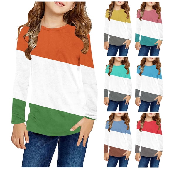 Fesfesfes Teens Shirts Girls Long Sleeve Prints Shirts Cute Crewnecks Tops Dressy Casual Blouses Clothes