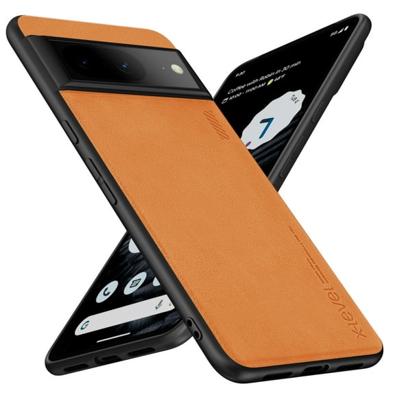 X-level Google Pixel 8 Case Drop Protective Thin Dual Layer Shockproof Bumper Cases Full Body Rugged Hard PC Back Anti-Scratch Microfiber Surface with Grip with Soft Edge Slim Cover-Brown