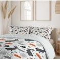thumbnail image 6 of Ambesonne Cartoon Duvet Cover Set, Bunnies in Forest Doodle, 2-Calking, Burnt Orange Grey and White, 6 of 7
