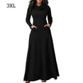 thumbnail image 1 of Qarigey Vestido largo Mujer Color sólido Noche Traje de fiesta de noche Vestidos negro 3XL, 1 of 8