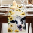 thumbnail image 3 of Table Runners 72 Inches Long Dress Scarves, Cow Sunflowers Farmhouse Kitchen/Dining Table Runner, Coffee Tablerunners, Country Vintage Animals Floral Leaves 14x72 Inch, 3 of 9