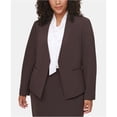 thumbnail image 2 of Calvin Klein Chaqueta Solid Blazer para Mujer, Marrón, 16W Calvin Klein Sin botón, 2 of 2