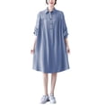 thumbnail image 1 of Túnica de mujer Camisas con botones Vestido suelto Mangas largas Cuello vuelto Vestido informal d Romacci Vestido, 1 of 7