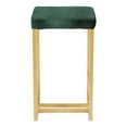 thumbnail image 3 of Midas 26" Contemporary-Glam Counter Stool in Gold with Green Velvet Cushion by LumiSource - Set of 2, 3 of 7