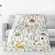 thumbnail image 1 of Fotbe Colorful Mushrooms and Plants Manta de Franela Acolchonada con Estampado, Súper Suave y Esponjosa, Extra Grande para Sofá, Cama, Uso Todo el Año-40"x30", 1 of 7