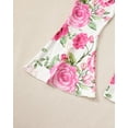 thumbnail image 7 of Kucnuzki 5Y Little Girls Pant Sets 6Y Little Girls Fall Winter Outfits Long Sleeves Girls Print T-shirt Top Floral Flared Pants 2pcs Sets Pink, 7 of 7