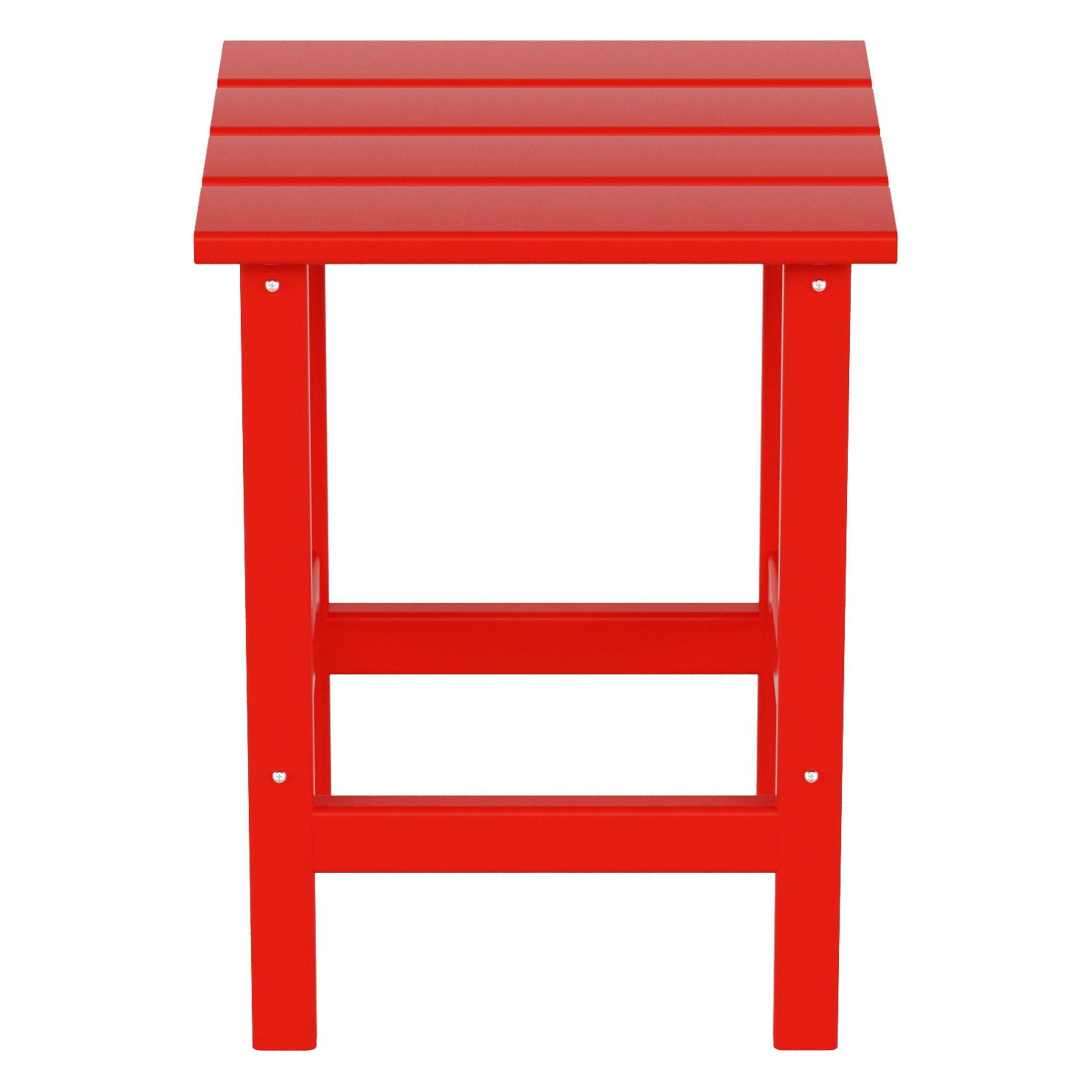 Polytrends  Laguna Hdpe All Weather Outdoor Patio Square Side Table Red