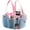 Blue and Pink, variant on WEHUSE Portable Shower Caddy Mesh Bag, College Dorm Bathroom Caddy with Key Hook and 7 Pockets, Quick Dry Mesh Shower Basket Tote for Camp Gym