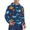 thumbnail image 2 of Picia Ocean Floor Animals Pattern Casual Men's Hoodie - Lightweight Hooded Sweatshirt with Kangaroo Pocket, Comfortable Pullover for Everyday, Travel-XX-Large, 2 of 7