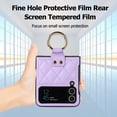 thumbnail image 6 of Allytechgroup Galaxy Flip 3 Case with Ring Holder Stand, Premium PU Leather Stylish Shockproof Anti-Scratch Portable Phone Case Cover for Samsung Galaxy Z Flip 3, Purple, 6 of 10