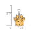 thumbnail image 2 of 925 Sterling Silver Rhodium Plated Polished Citrine Paw Pendant Necklace 11.61mm Wide 5.98mm Thick Pendant for Women, 2 of 2