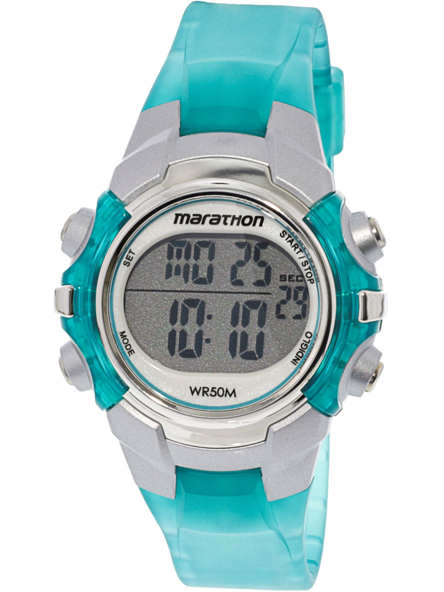 Timex - Women's Marathon T5K817 Green Resin Quartz Sport Watch - Walmart.com - Walmart.com