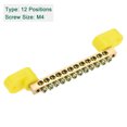 thumbnail image 3 of Unique Bargains Terminal Ground Bar Screw Block Barrier Brass 12 Positions Yellow, 3 of 5