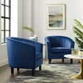 thumbnail image 2 of Modway Prospect Modern Performance Velvet Armchair in Navy (Set of 2), 2 of 4