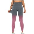 thumbnail image 2 of Women's Solid Color Gradient Span Ladies High Waist Wide Leg Sports Running Fitness Yoga Pants Butt Lifting Tummy Control Yoga Pants With Pockets for Women Pants Tummy Control Work Pants, 2 of 6