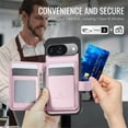 thumbnail image 5 of JEEHOOD Case For Google Pixel 9 / Pixel 9 Pro, RFID Blocking Compatible With MagSafe Detachable 2 In 1 Wallet With Snap fastening Card Holder,PU Leather Case,Kickstand Magnetic Protective Cover,Pink, 5 of 8