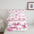 thumbnail image 5 of Manfei Princess Bowknot Ribbon Full Size Comforter Sets,Pink Dreamy Bow Tie Bedding Comforter Set,Pink Reversible,3 Pieces,1 Comforter and 2 Pillowcases, 5 of 7