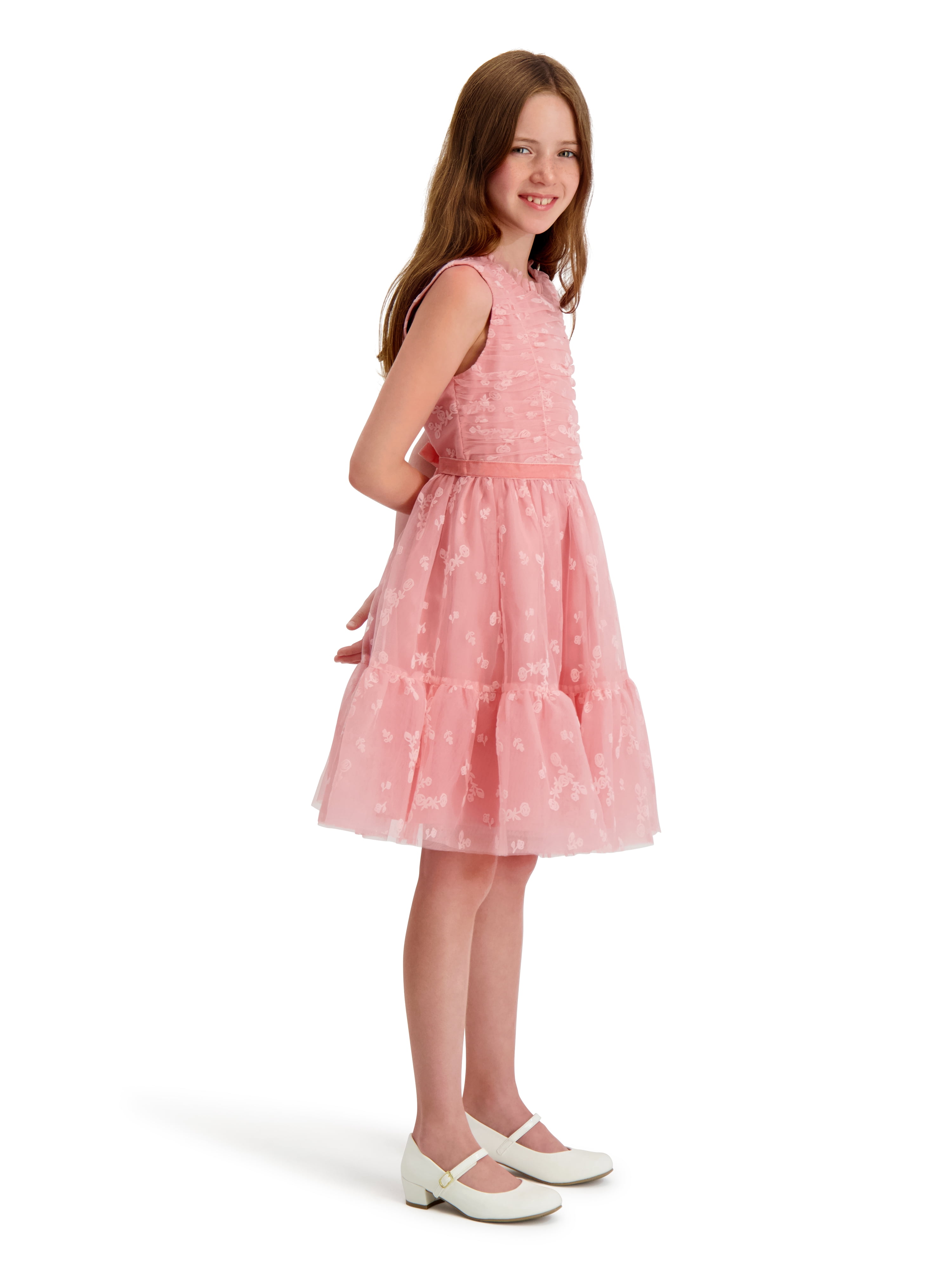Kensie Girl Flocked Mesh Sleeveless Dress, Sizes 4-16