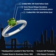 thumbnail image 2 of Gem Stone King 10K Two Tone Gold Green Chrome Diopside Solitaire Engagement Ring for Women | 0.50 Cttw | Round 5MM | Gemstone Birthstone | Size 6, 2 of 6