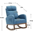 thumbnail image 2 of BISHE Modern Rocking Chair with Wood Legs and Side Pocket, Glider Recliner Armchair with High Back, Comfortable Accent Chair for Nursery, Living Room, Bedroom(Blue), 2 of 8
