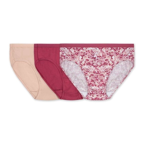 Hipster Fruit of the Loom para dama, Colección Algodón Premium, Multicolor, Talla 6, 3 Piezas