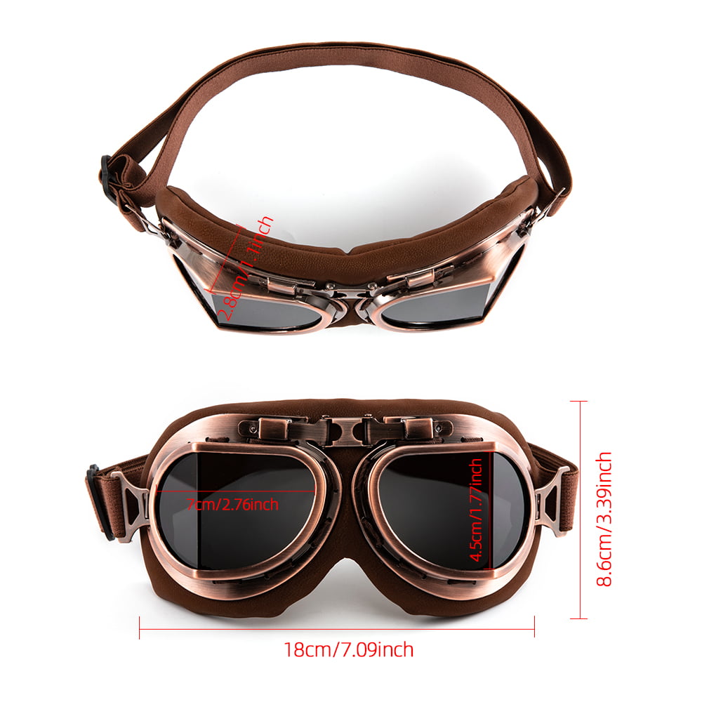 evomosa - Lentes estilo goggles de piloto para moto y motoneta, accesorio  de protección para conductores, Color, Plateado