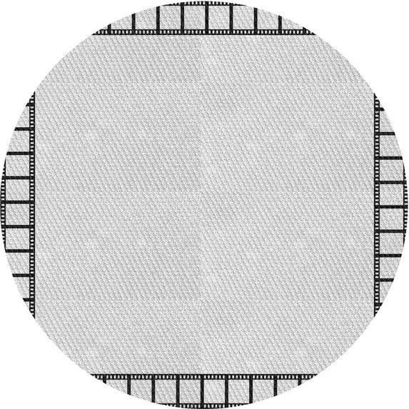 Ahgly Company Machine Washable Indoor Round Transitional Platinum Gray Area Rugs, 4' Round