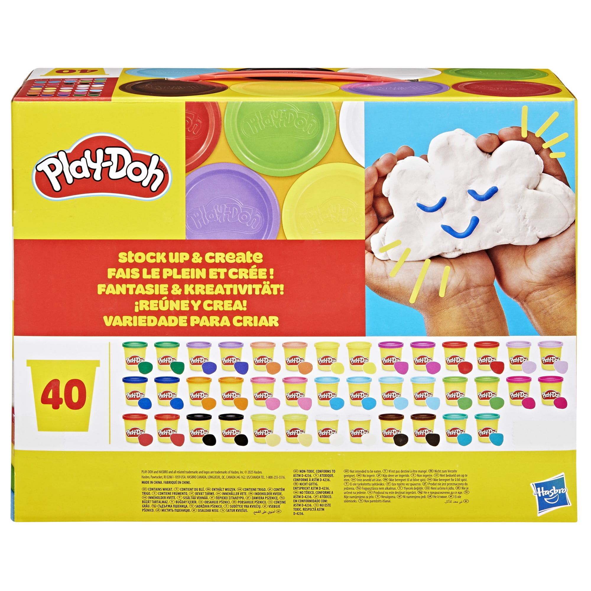 Play-Doh 40 Pack of 20 Fantastic Colors, 3 oz Cans, Arts & Crafts for Kids 2+