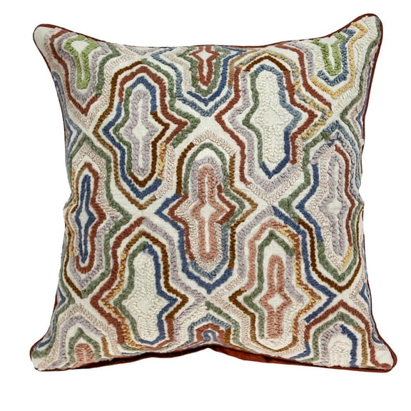 Parkland Collection Chava Multicolor Geometric Decorative Throw Pillow, 18 x 18 Cotton Accent Pillow