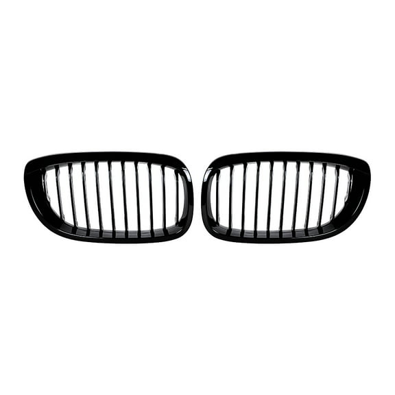 Astra Depot Glossy Black Front Sport Kidney Grille Grill for BMW E46 325Ci 330Ci 2-Door LCI 2003-2006 (1 Pair)