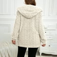 thumbnail image 6 of Fnooota Womens Fleece Jacket, Mid Length Hooded Warm Full Zip Winter Outerwear Beige Size L, 6 of 9