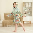 thumbnail image 4 of FORMRS Niños Bathrobe Unisex Hooded Robe Soft Plush Pajamas Sleepwear, Size 10-12T, Green Floral Tomatoes, 4 of 7