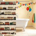 thumbnail image 3 of Erosebridal Train Shower Curtain 72Wx72L, Steam Engine Bathroom Curtain, White Pattern, 3 of 5