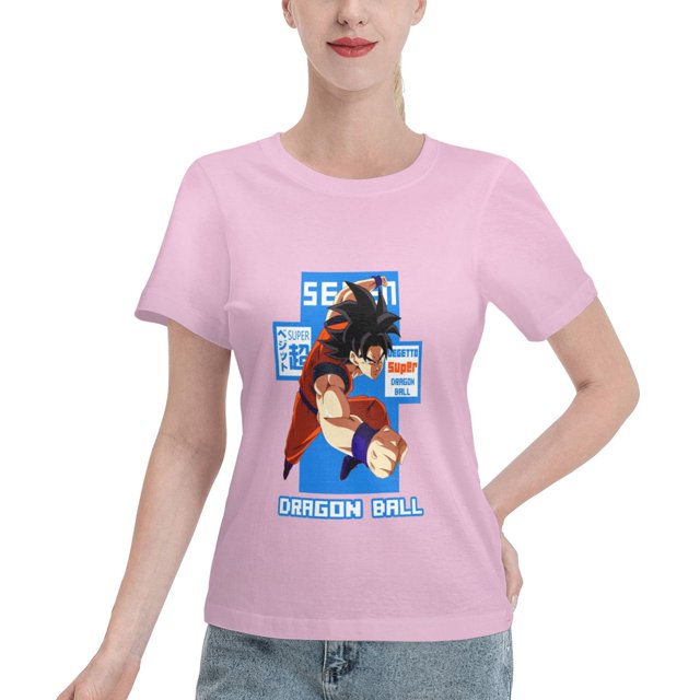 T-Shirt Basique à Manches Courtes pour Femmes Super Saiyan 04